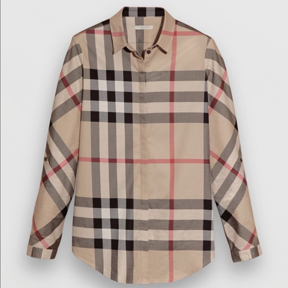 Burberry long sleeve button down blouse
